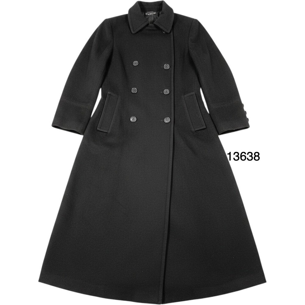 Vintage Steve & Stark Maxi Coat Women 2 Black Excellent USA Double Breasted Wool